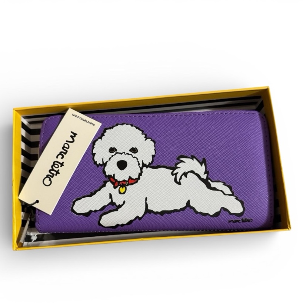 Marc Tetro Purple Dog Print Wallet - Picture 2 of 4